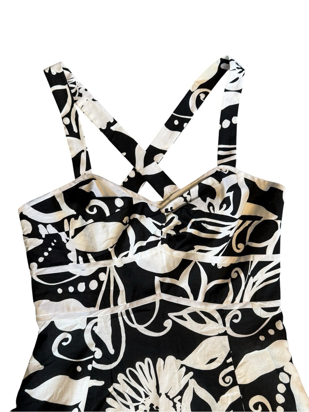Harold's Black & White Floral Strappy Mini Dress - Picture 11 of 11
